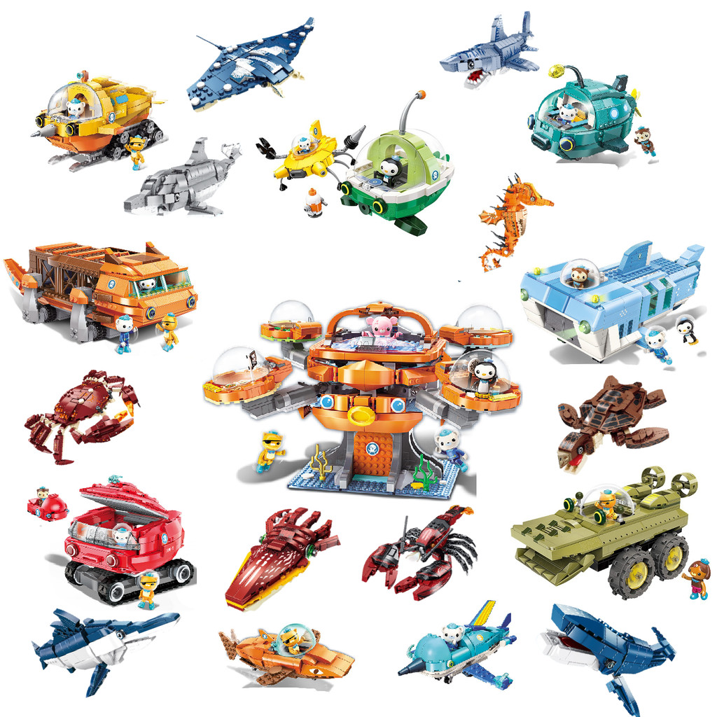 Anime octonauts Octopod GUP Building Blocks Action Figures Ocean creatures Toy Bricks Friend Interac