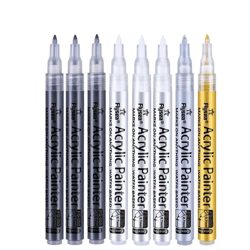 

1pc Black/White/Gold/Silver Acrylic Marker Pens Point Extra Fine for Rock Painting, Stone, Ceramic, Drawing Opaque Ink