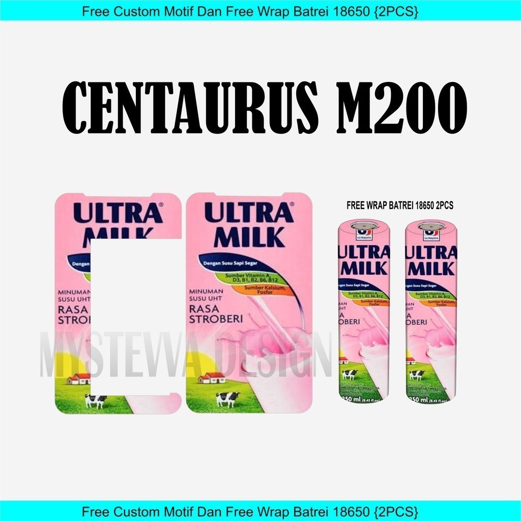 

Garskin Sticker Inner Centsurus M200 Full Body + Wrap Batrei 18650 Bisa Req Motif Motif - ULTRAMILK