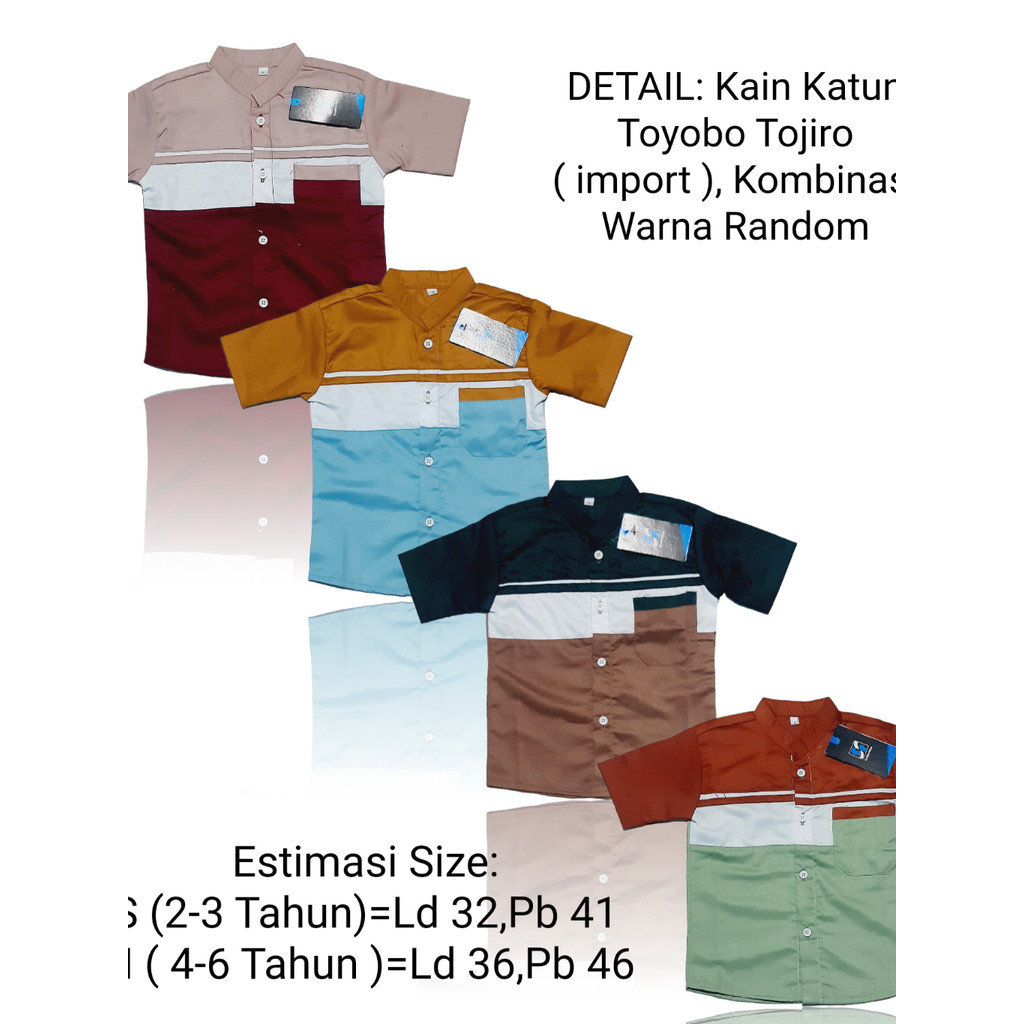 Baju Anak Laki Laki usia 2-6 tahun|Atasan Kemeja Koko harian Anak|Baju Koko Lengan Pendek Baju Anak 
