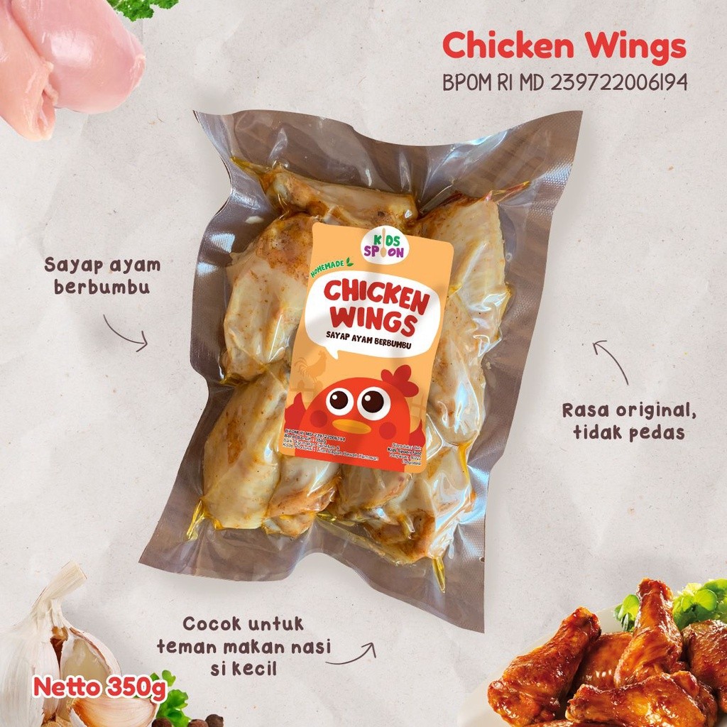 

Kids Spoon Little Butchers Chicken Wings ayap Ayam Berbumbu Homemade Tanpa Pengawet