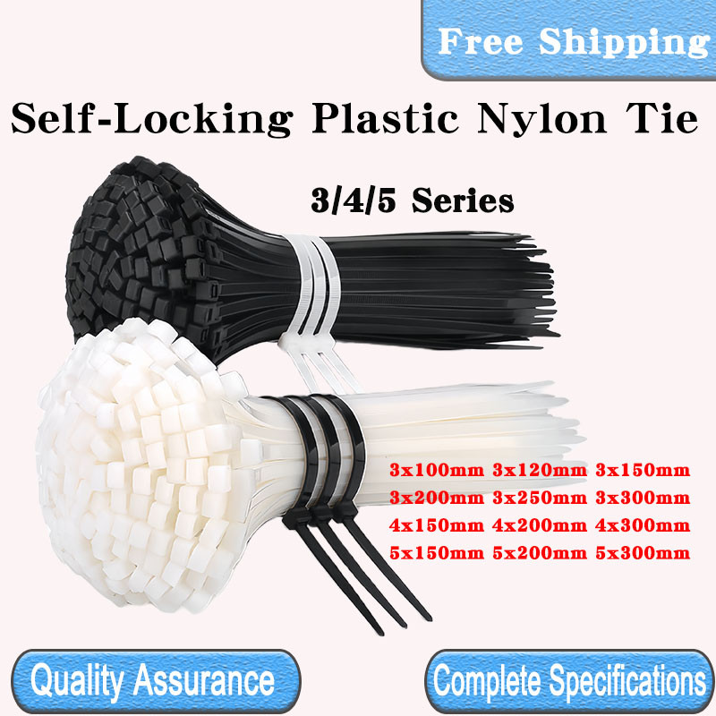 

1000PCS/Pack Self-Locking Plastic Nylon Tie Detachable Straps Fastening Industrial Cable Tie Zip Tie 3x300mm Ring Loop Wire Wrap