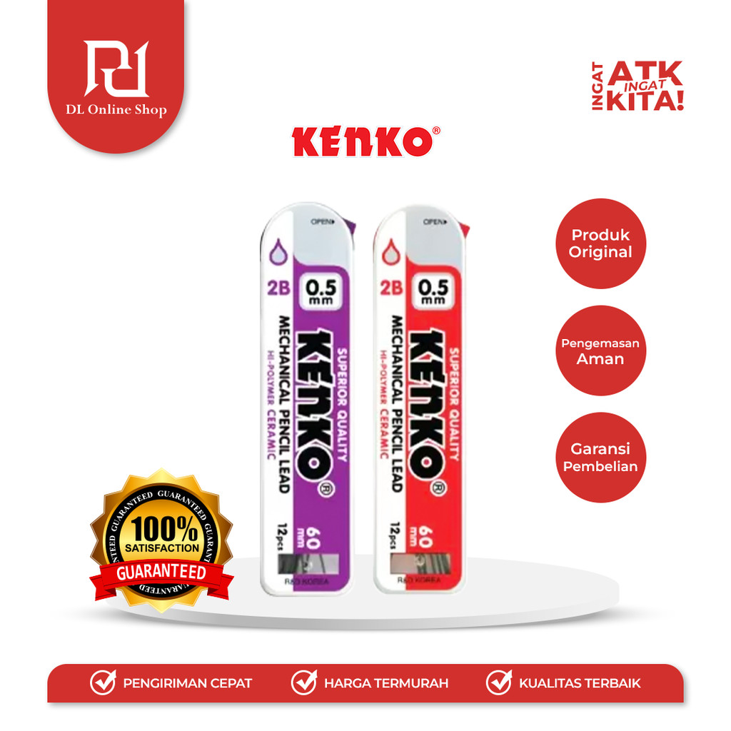 

KENKO ISI PENSIL MEKANIK/ MECHANICAL PENCIL LEAD REFILL 2B 0,5mm (1PACK)