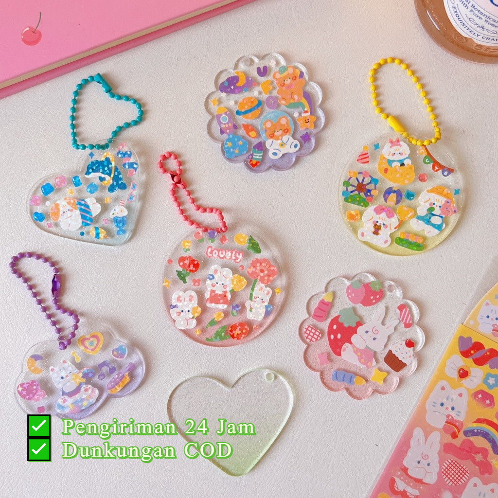 

[K.Anissa] Pengiriman 24 Jam ✅ 5pcs Gantungan Kunci Bahan Akrilik Transparan Dengan Manik-Manik