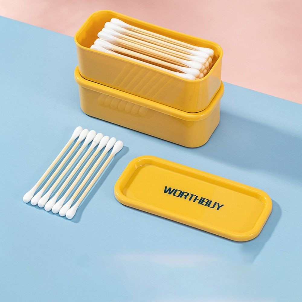 

Mini Cotton Swab Box Simple Portable Dust-proof Sundries Organizer Box Wear-resistant Moisture-proof Dental Floss Holder Travel