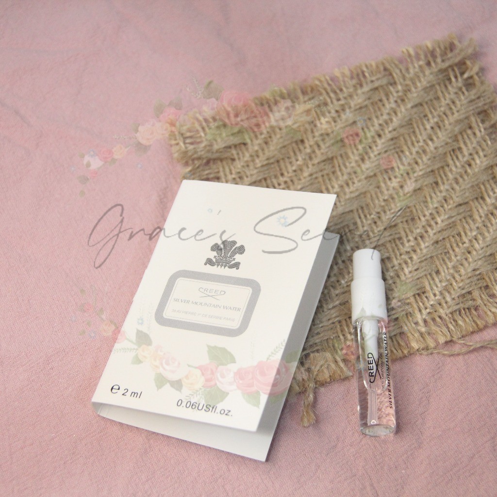 Sample Parfum - 2 ML Creed Silver Mountain Water, Wewangian Parfum Botol, 1995 Sampel Parfum Botol K