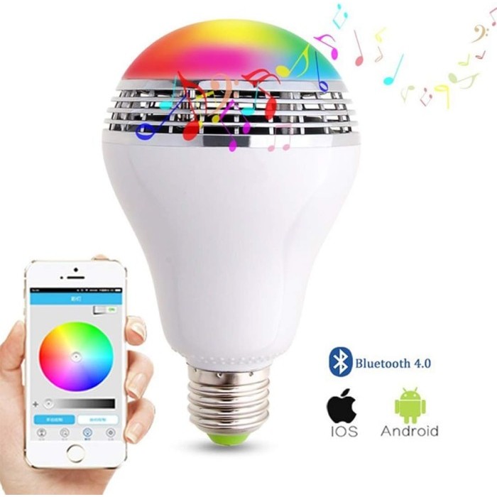Bohlam Smart LED bulb e27 Speaker Ganti Warna Led Bulb Speaker Bluetooth Loudspeakers RGB Musik bluetooth Lampu LED warna warni E27 Lamp Dimmable RGB Light Bulb Color Changing Music Player For Home Party Holiday