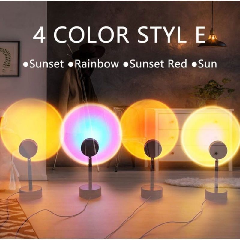 4 warna lampu lampu sunset LED background lampu hias sunset lampu meja sunset
