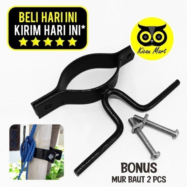 KICAU MART Klem Ikat Tali Gantangan Perkutut Klem Besi Ikat Tali Katrol Kerekan Sangkar Kandang Buru