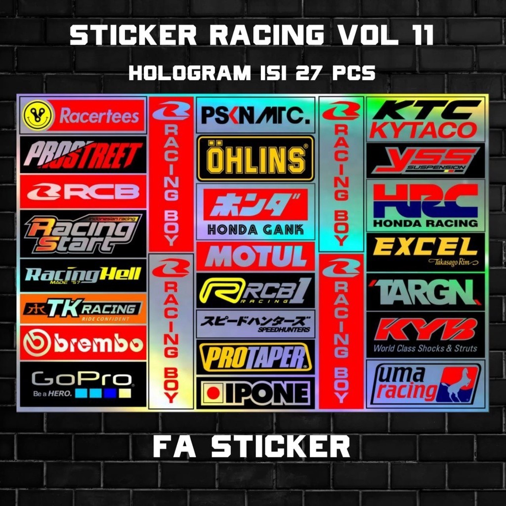 Stiker Racing Pack Sticker Racing Hologram Stiker Sponsor Stiker Helm Stiker Motor Sticker Motor Sti