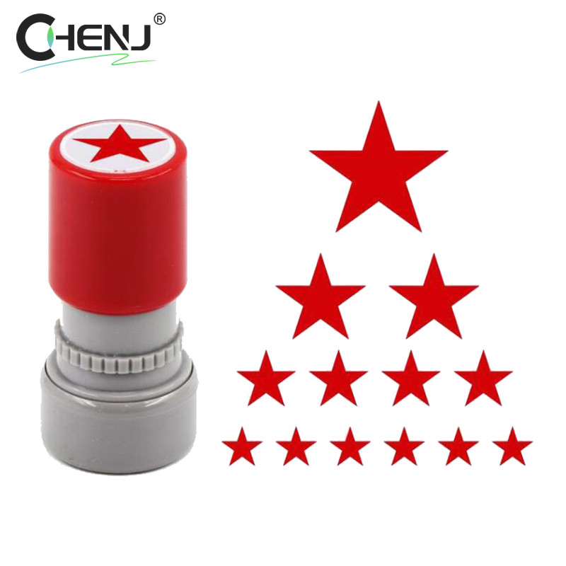 

School Teachers Family Use Red Five-pointed Star Stamp Encourage Children Teaching Award Stamp Automatic Ink