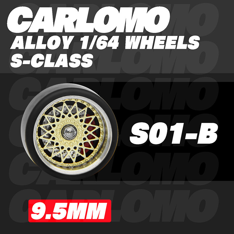1/64 Hot Wheels Carlomo S-Class Detail-up Sets Wheels With Rubber Tires Brake Disc Assembly Rims for