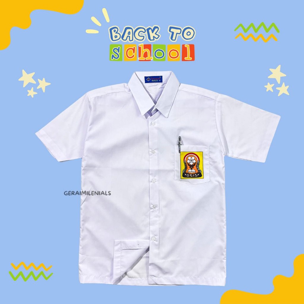 

Baju SERAGAM Sekolah Putih Bet SMP Lengan Pendek