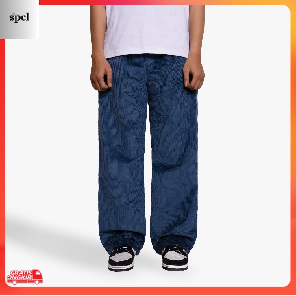 Kekinian / Exhale Apparel Longpant Celana Panjang Corduroy Blank Blue