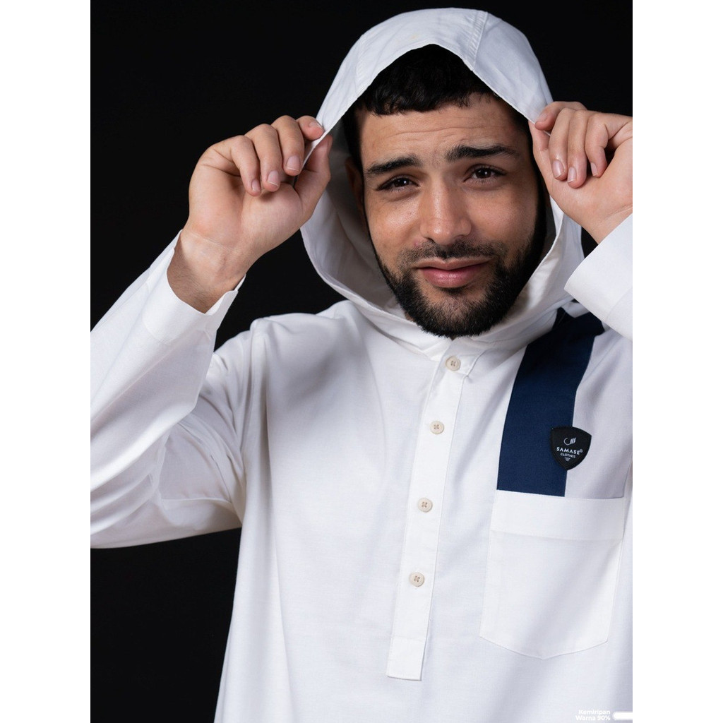 Samase Jubah Hoodie T019 Gamis Pria Dewasa Lengan Panjang