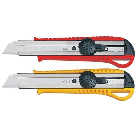 

Cutter / pemotong Deli E2044 Cutter 8 Snap-Off Blades Rotary Lock