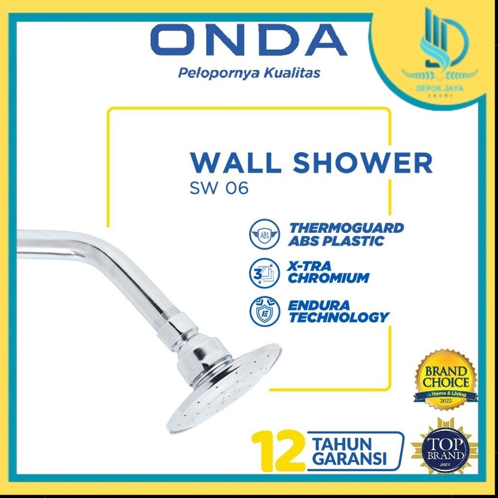 ONDA Kepala Shower Mandi Tanam Tembok Kuat dan Tahan Lama SW 06 1/2"