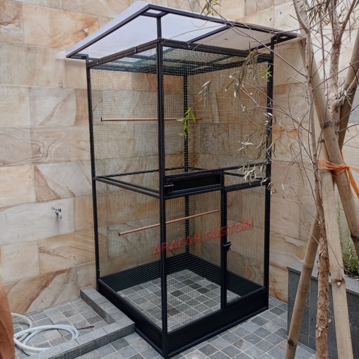 Sangkar Kandang Burung Ternak Koloni Semi Aviary Minimalis Besi Lovebird Kenari Murai Finch