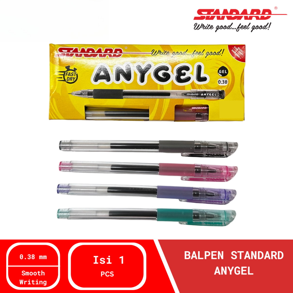 

Pulpen Gel Standard Anygel 0.38 mm (1 PCS) - Bolpen Gel Pen Pena Gel Hitam 0.38 mm