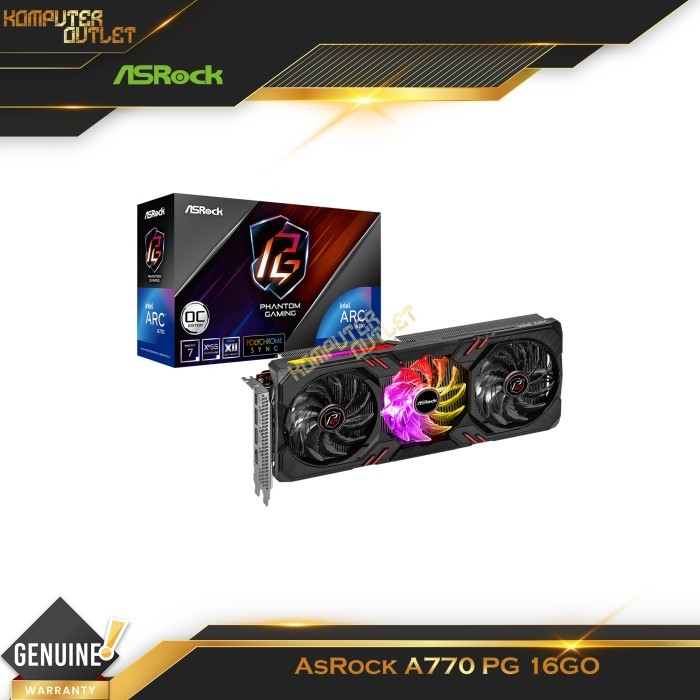 AsRock Intel Arc A770 16GB GDDR6 256Bit Phantom Gaming VGA | A770 PG 16GO | A770PG16GO | A770-PG-16G