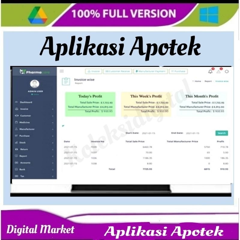 Source Code Aplikasi Apotek Lengkap Berbasis Web Menggunakan PHP dan MySQL