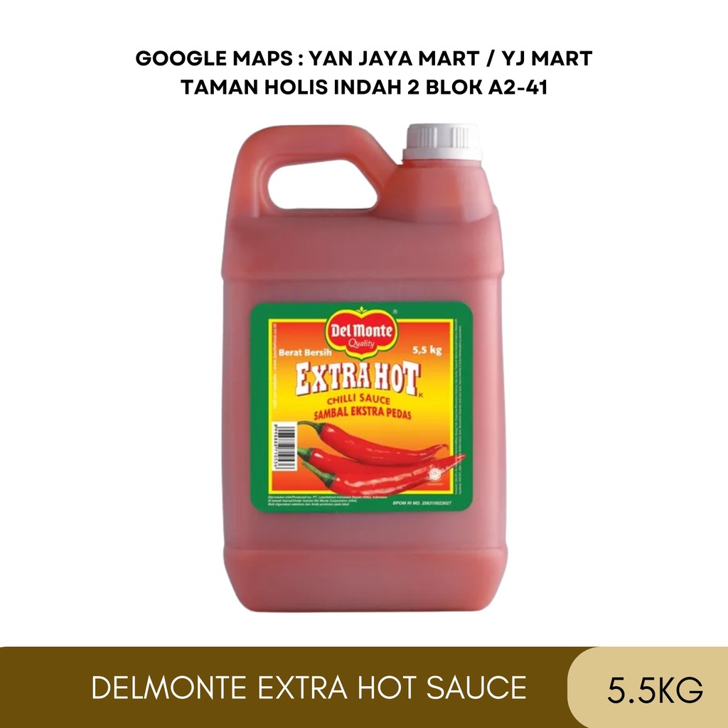 

Del Monte/delmonte Sauce Sambal Jerigen [Extra Hot 5.5kg / Saus Tomat 5.7kg]