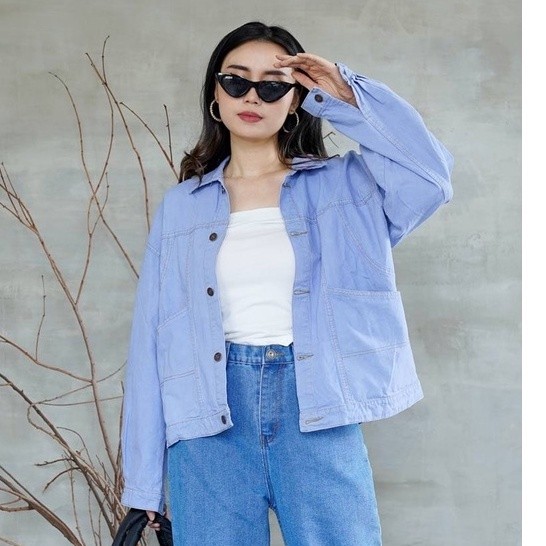 Oversize Jaket Denim Wanita