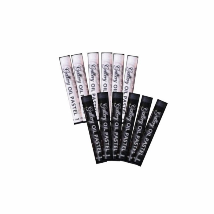 

best -Greebel Artist Oil Pastel Premium Hitam dan Putih Isi 12 (6H +6P)