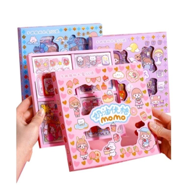 

Stiker Motif Stiker Momo Tempel Katun Karakter Lucu Korea Anti air Viral