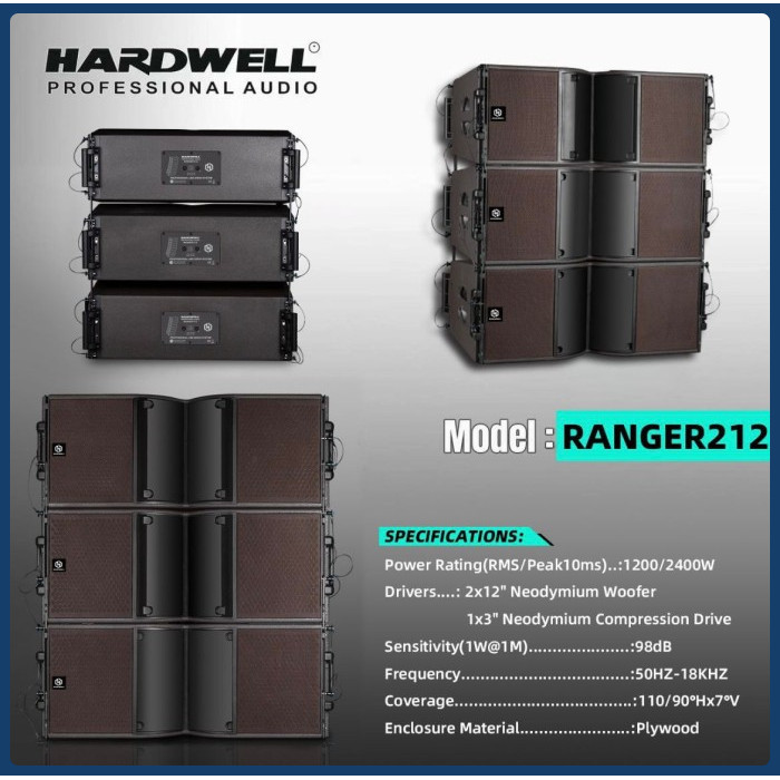 Speaker Line Array Pasif - Passive Hardwell Ranger 212 / RANGER212 Panggung Konser 12 inch Original