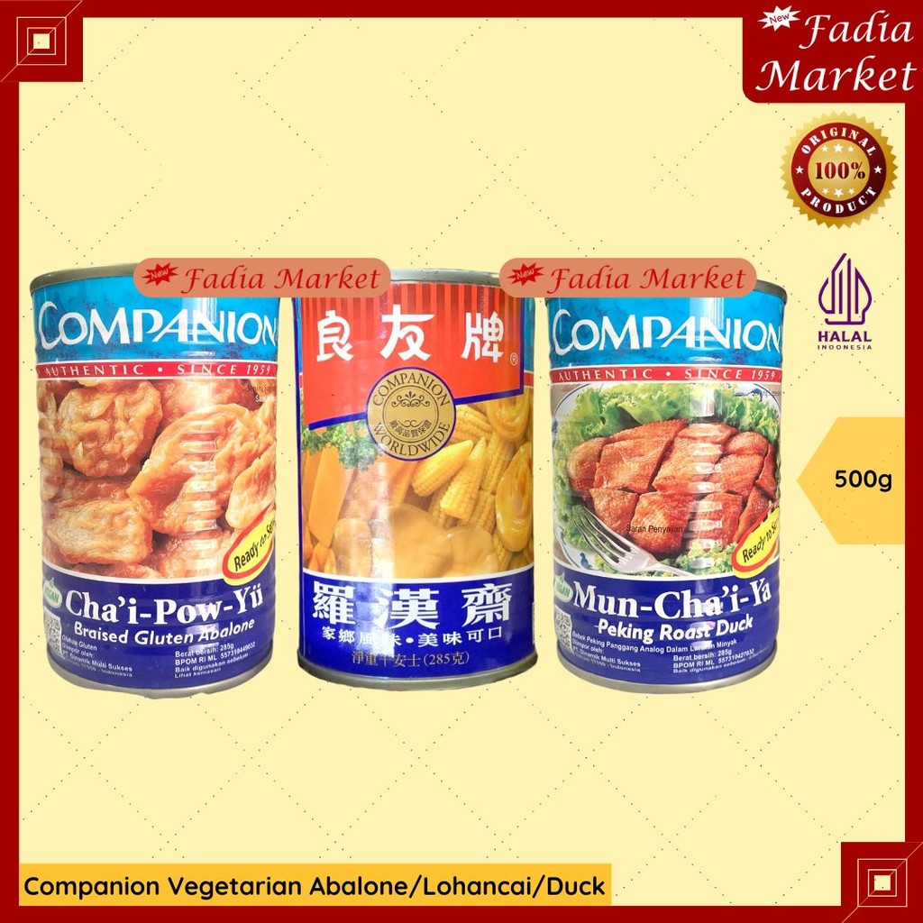 

Companion Vegetarian Mock Duck Abalone Lohancai Makanan Kaleng 285g