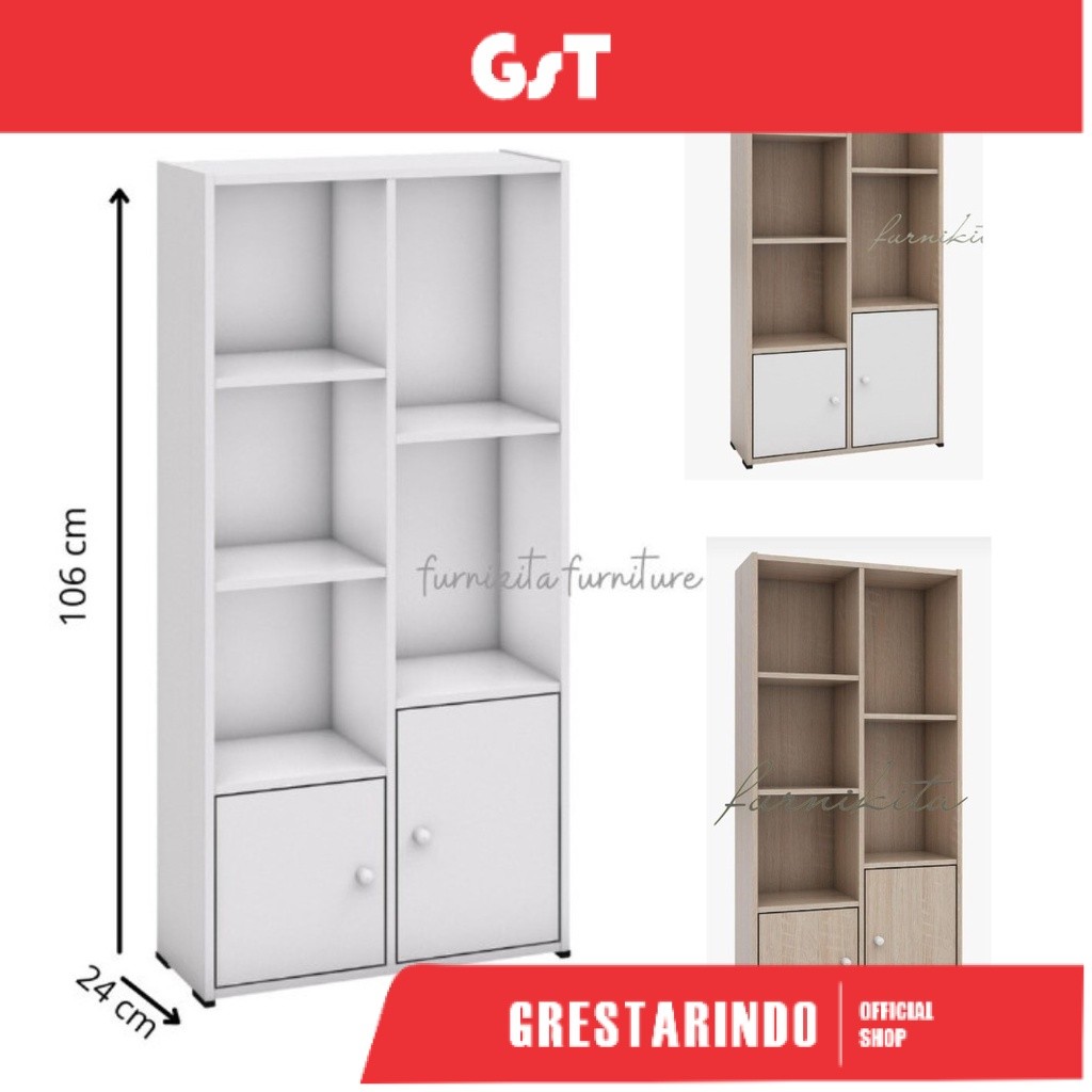 Rak Buku 7 Susun Serbaguna Kayu Partikel Board