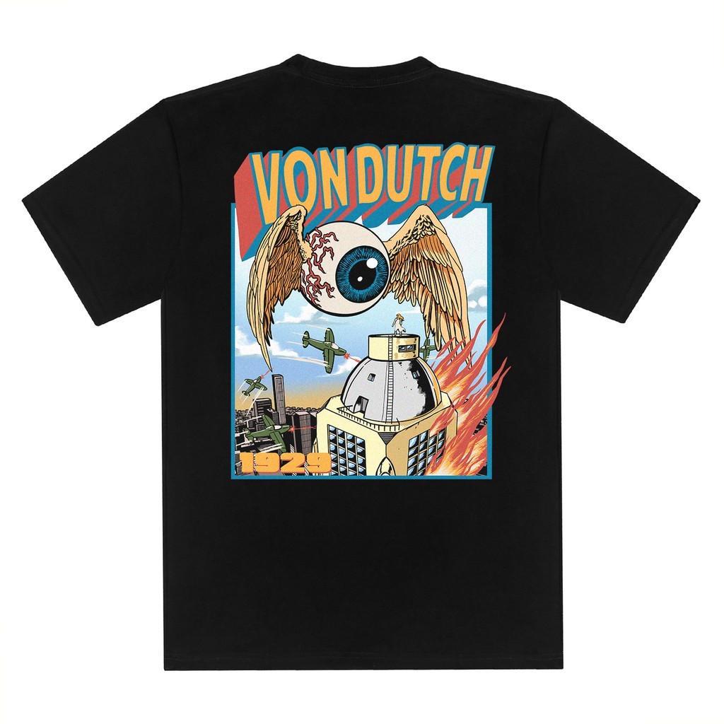 【COD】 Von Dutch  Kaos  Tshirt  baju 0331BL T-shirt pria dan wanita