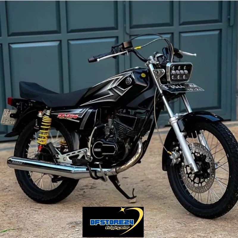 Stripping lis sticker standar ori Yamaha Rx King 2004 Hitam silver | Lis stiker striping RX king 200