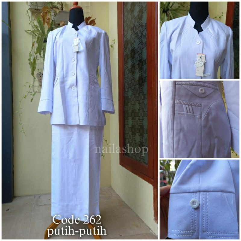 NEW BAJU BLAZER SERAGAM PERAWAT , BIDAN , SUSTER , RUMAH SAKIT PUTIHPUTIH READY CELANA & ROK