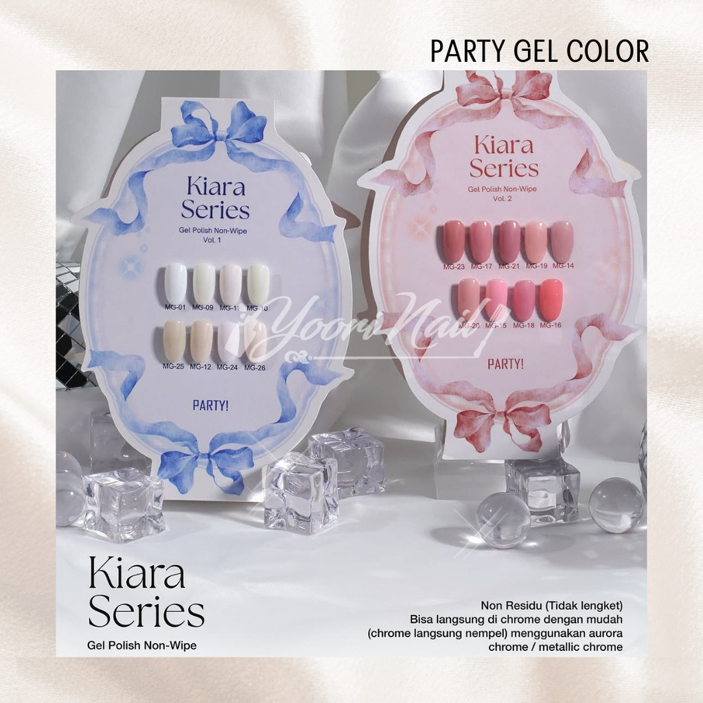 PARTY Kiara Series nail gel polish 15ml halal kutek Non Wipe nail art gel