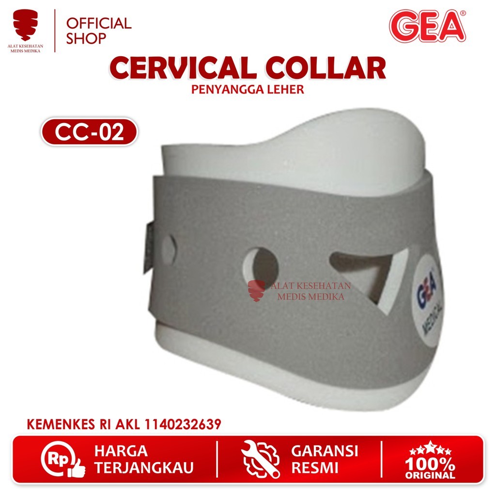 GEA Cervical Collar CC02 Peralatan Penyangga Penompang Leher Terapi Medis