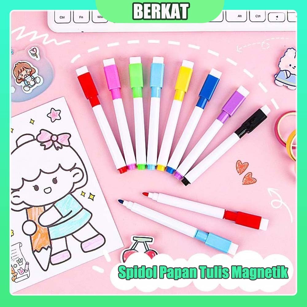 

Ready- 8 VARIASI WARNA Spidol WIPE / CLEAN Menulis Anak Bisa Ditulis dan Dihapus