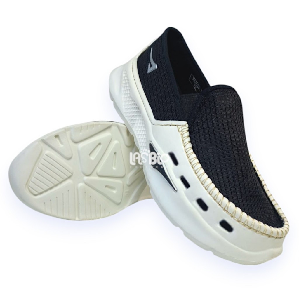 Ardiles Sepatu Selop SlipOn Pria Dewasa Phylon Kain Mesh Kanvas Hitam Putih 39-43 Vance