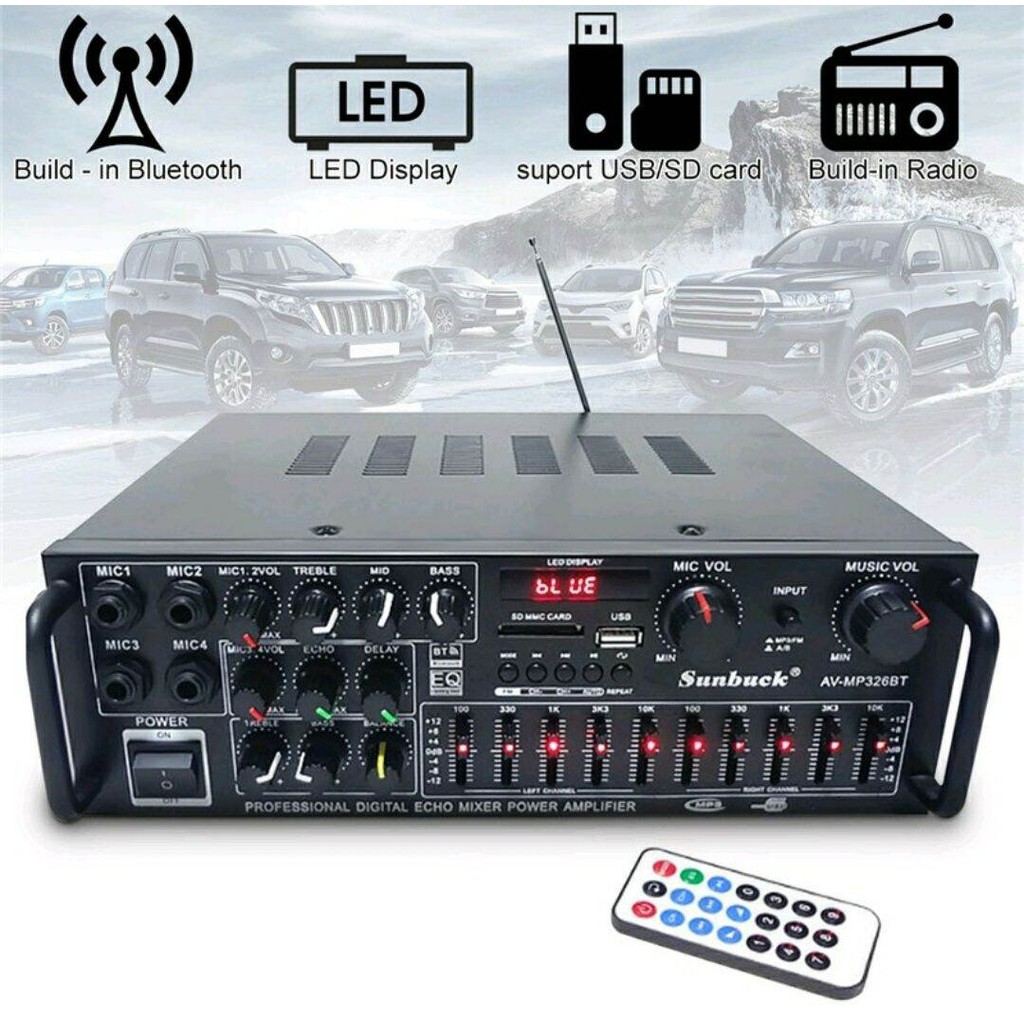 COD AMPLIFIER SUNBUCK AV326 BT 2000W BLUETOOTH EQUALIEZER