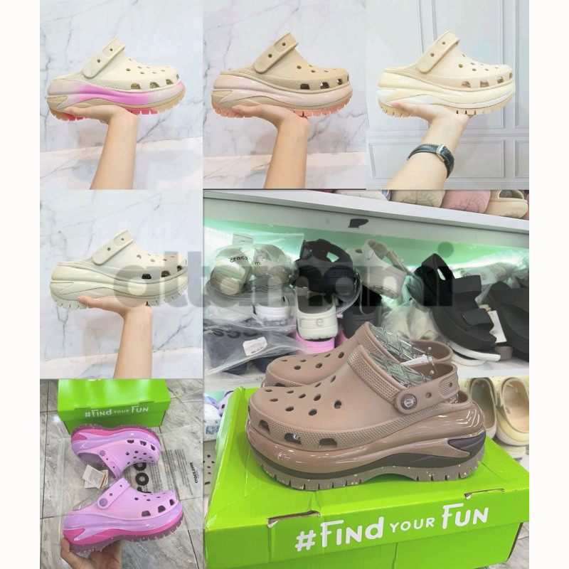 Crocs Classic Mega Crush Clog / Crocs Mega Crush Clog / Sandal Crocs Wanita / Crocs wanita