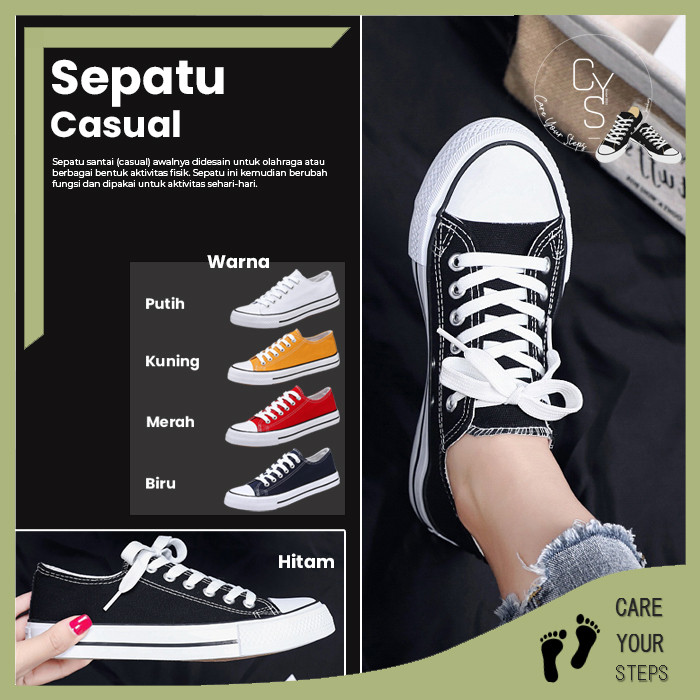 Promo CYS Sepatu Sneakers Pria Sepatu Kasual Kanvas Korea Style Sepatu Sekolah Cowok SPT 06