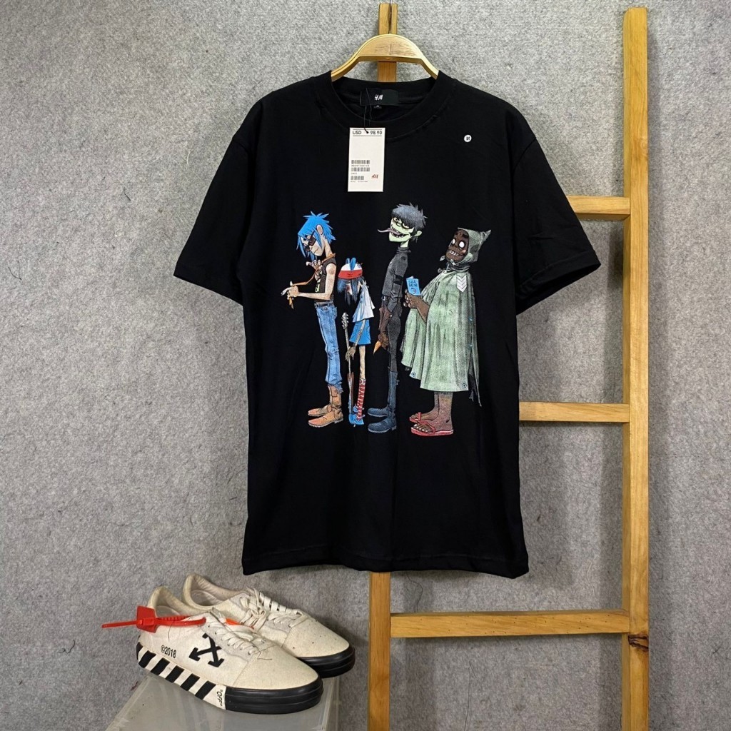 KAOS TSHIRT H&M GORILLAZ BLACK