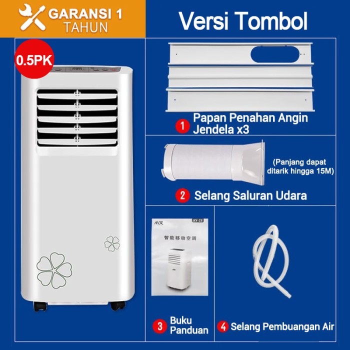 AC Portable 1PK-Function AC-Low-Watt-High Quality-Garansi  1 Tahun - Putih