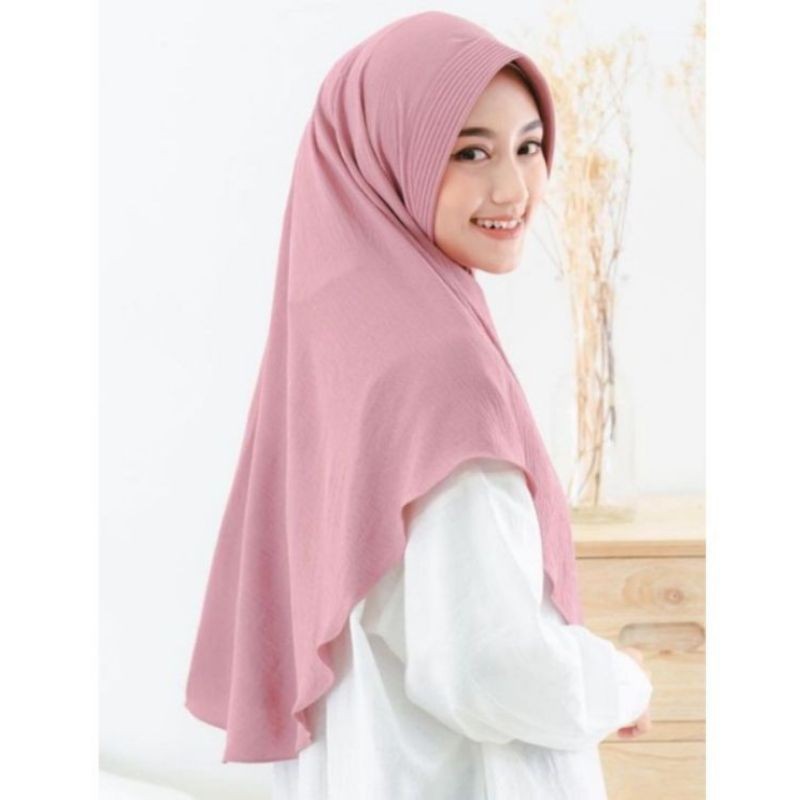 Aulia Bergo Pad Dewasa Jersey Premium size L || Bergo Instan Premium