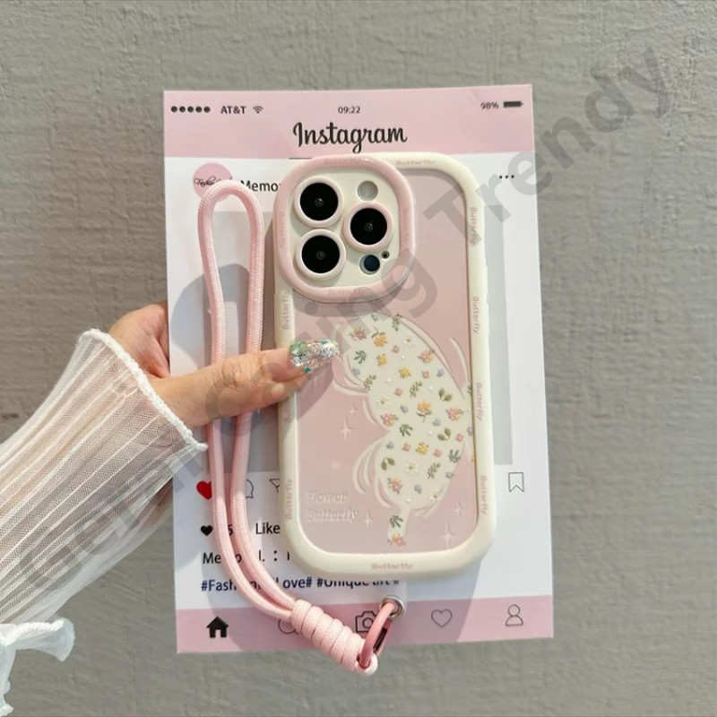 Soft case HP kupu-kupu & bunga pink – model hollow, silikon lembut Untuk Case Vivo Y17S Y15S Y12 Y28