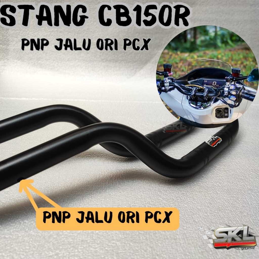 PUJEGANSHOP Stang Stir Setang setir honda cb150r CBR cb 150 r led pendek pcx Hitam AHM 99% Mirip ORI