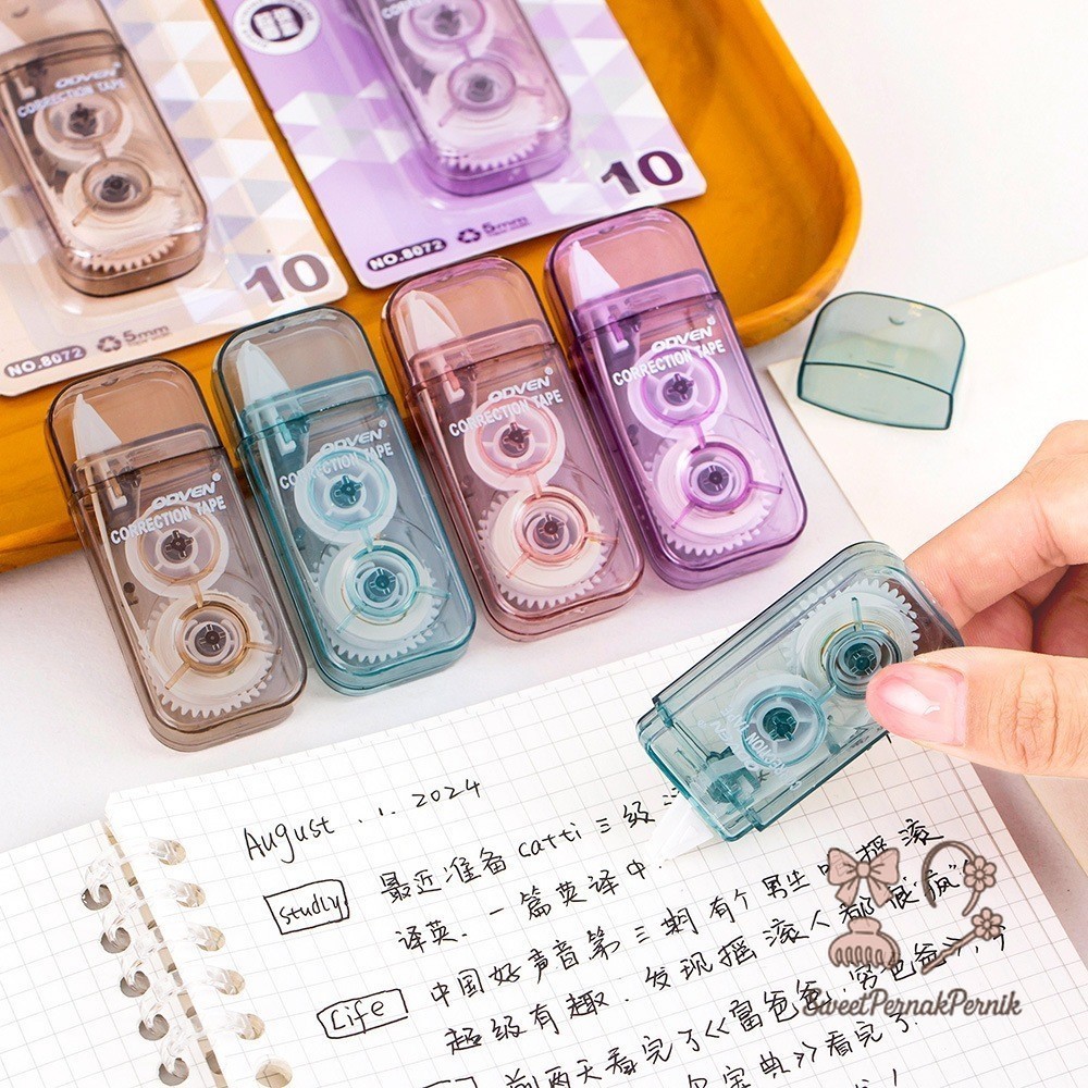 

Tape Smoky Color Transparan 3 Meter 5mm Students Stationary School Supplies Multiple Color 3Mtr Penghapus Pena Roll Kertas