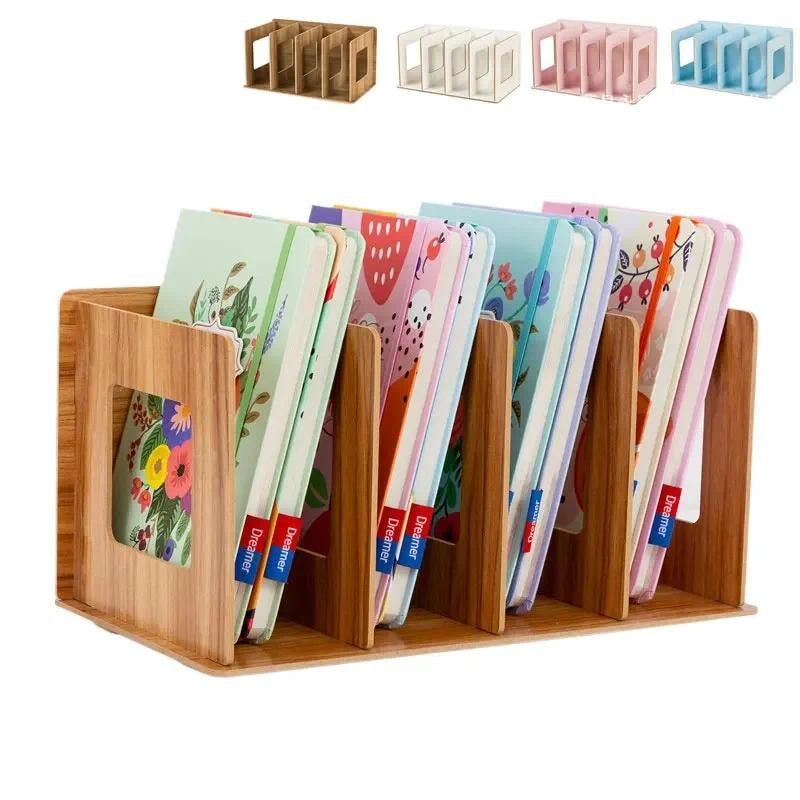 

Wooden Book Stand DIY Creative CD Rack Office Organizers Desktop Magazines Storage Shelves Book Display Shelf StandHolder