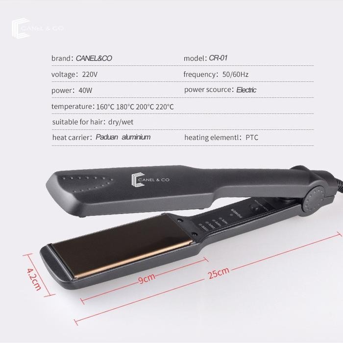 promo  -CANEL & CO Catokan Pelurus Rambut Catokan Curly Hair Styler Black Sisir Strahtener